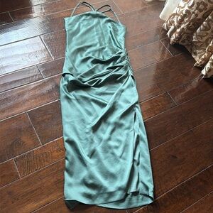 Simkhai Seagram green halter dress with slit sz 8